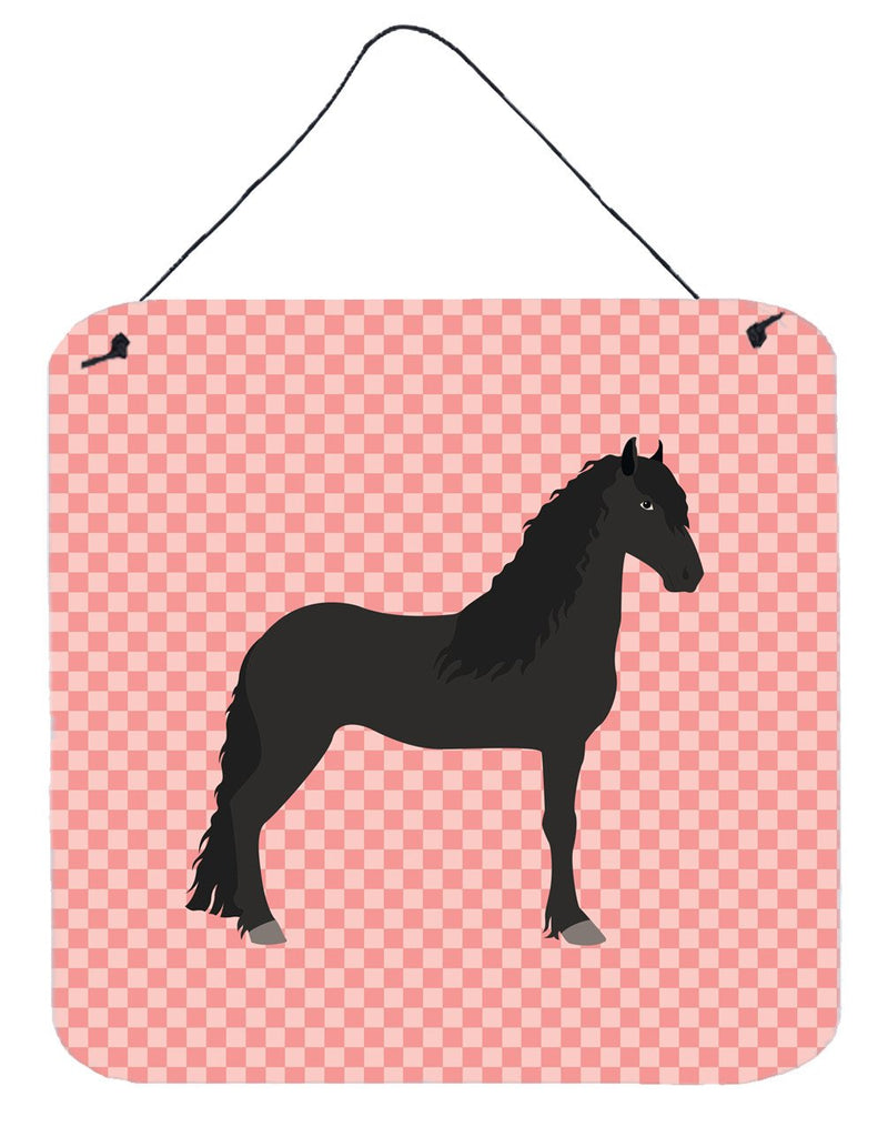 Friesian Horse Pink Check Wall or Door Hanging Prints BB7915DS66