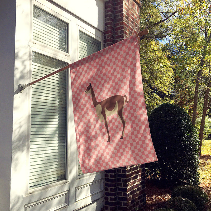 Vicugna or Vicuna Pink Check Flag Canvas House Size BB7917CHF