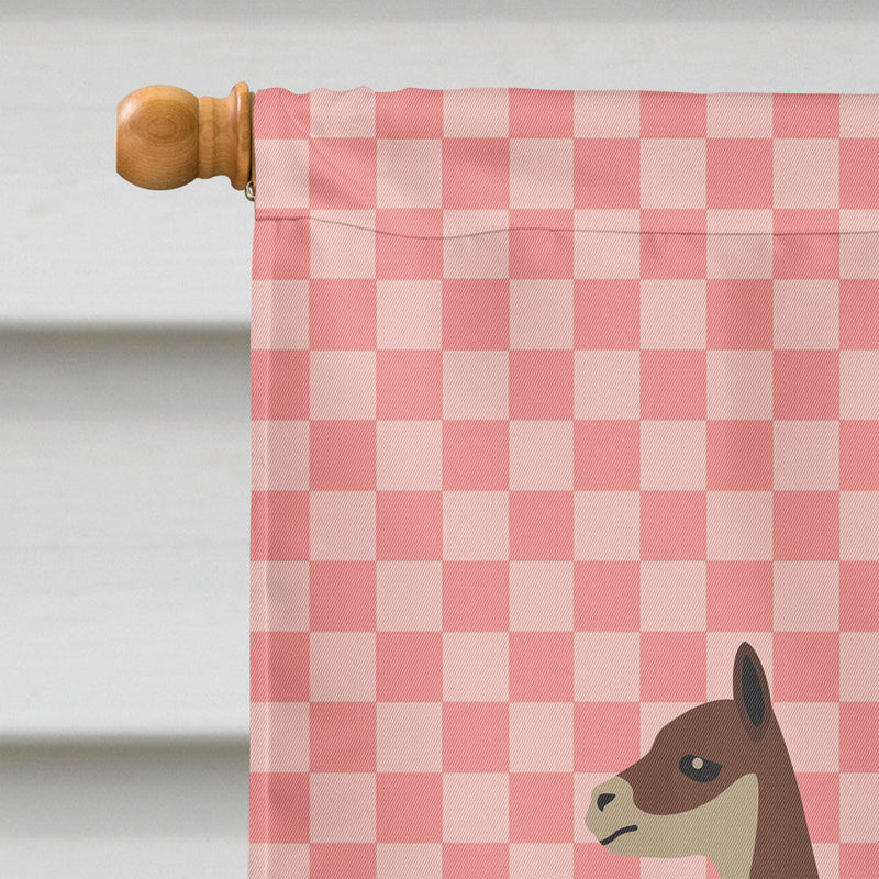 Vicugna or Vicuna Pink Check Flag Canvas House Size BB7917CHF