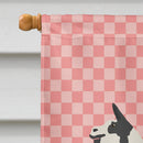 Llama Q' Ara Pink Check House Flag 28x40 Porch Sleeve Pole Decorative Outside Yard Banner Artwork Wall Hanging, Polyester