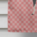 Llama Q' Ara Pink Check House Flag 28x40 Porch Sleeve Pole Decorative Outside Yard Banner Artwork Wall Hanging, Polyester