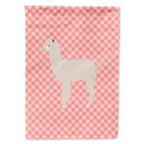 Alpaca Pink Check Flag Canvas House Size BB7919CHF