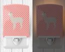 Alpaca Pink Check Ceramic Night Light BB7919CNL