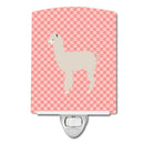 Alpaca Pink Check Ceramic Night Light BB7919CNL