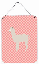 Alpaca Pink Check Wall or Door Hanging Prints BB7919DS1216