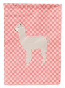 Alpaca Pink Check Garden Flag - Outdoor Decorative Yard Flag