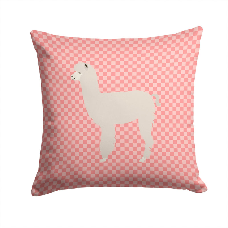 Alpaca Pink Check Throw Pillow - 14x14 Decorative Pillow – Art for Your Home & Patio BB7919PW1414