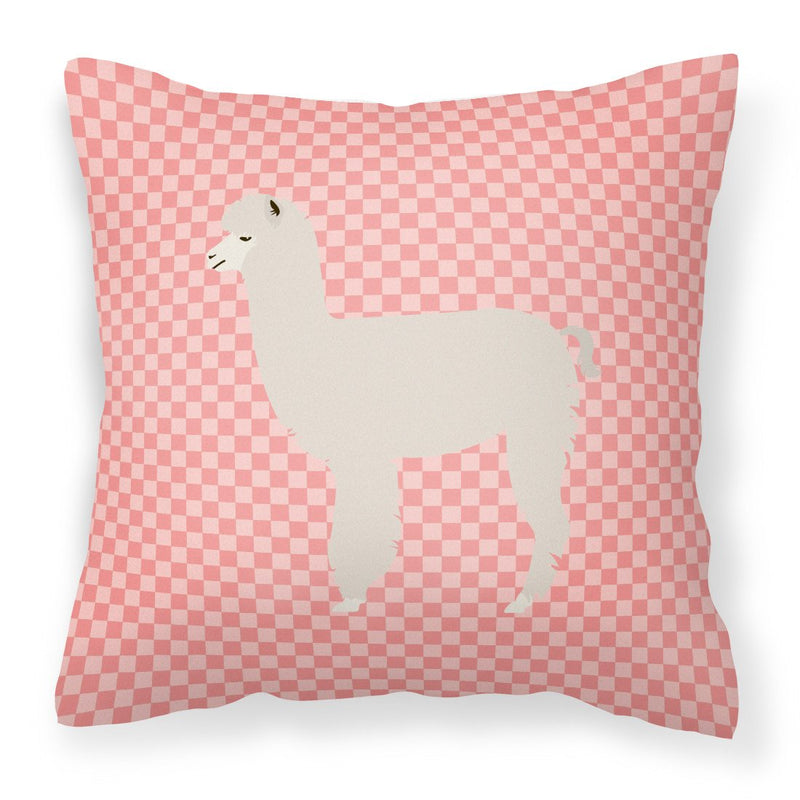 Alpaca Pink Check Fabric Decorative Pillow BB7919PW1818