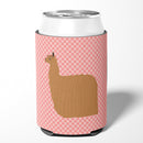 Alpaca Suri Pink Check Can or Bottle Hugger BB7920CC