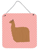 Alpaca Suri Pink Check Wall or Door Hanging Prints BB7920DS66