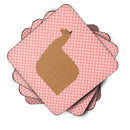 Alpaca Suri Pink Check Foam Coaster  BB7920FC