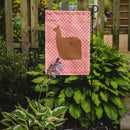 Alpaca Suri Pink Check Garden Flag - Outdoor Decorative Yard Flag