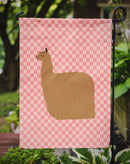 Alpaca Suri Pink Check Garden Flag - Outdoor Decorative Yard Flag