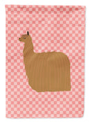 Alpaca Suri Pink Check Garden Flag - Outdoor Decorative Yard Flag