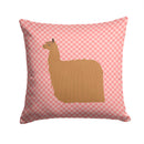 Alpaca Suri Pink Check Throw Pillow - 14x14 Decorative Pillow – Art for Your Home & Patio BB7920PW1414