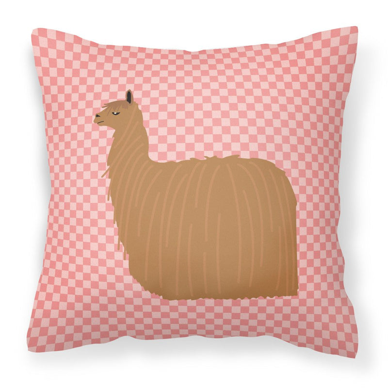 Alpaca Suri Pink Check Fabric Decorative Pillow BB7920PW1818