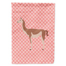 Guanaco Pink Check House Flag 28x40 Porch Sleeve Pole Decorative Outside Yard Banner Artwork Wall Hanging, Polyester