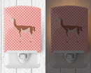 Guanaco Pink Check Ceramic Night Light Compact, UL-Certified, Ideal for Bedroom, Bathroom, Nursery, Hallway, Kitchen, 6x4x3, Multicolor