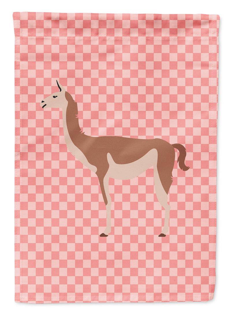 Guanaco Pink Check Garden Flag - Outdoor Decorative Yard Flag