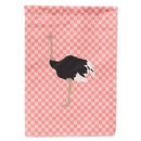 Common Ostrich Pink Check House Flag 28x40 Porch Sleeve Pole Decorative Outside Yard Banner Artwork Wall Hanging, Polyester