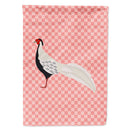 Silver Pheasant Pink Check House Flag 28x40 Porch Sleeve Pole Decorative Outside Yard Banner Artwork Wall Hanging, Polyester