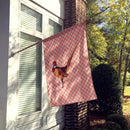 Ring-necked Common Pheasant Pink Check House Flag 28x40 Porch Sleeve Pole Decorative Outside Yard Banner Artwork Wall Hanging, Polyester