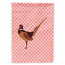 Ring-necked Common Pheasant Pink Check House Flag 28x40 Porch Sleeve Pole Decorative Outside Yard Banner Artwork Wall Hanging, Polyester