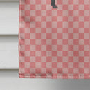 Devon Large Black Pig Pink Check House Flag 28x40 Porch Sleeve Pole Decorative Outside Yard Banner Artwork Wall Hanging, Polyester