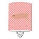 American Landrace Pig Pink Check Ceramic Night Light BB7932CNL
