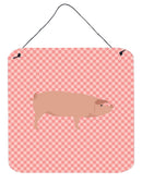 American Landrace Pig Pink Check Wall or Door Hanging Prints BB7932DS66