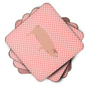 American Landrace Pig Pink Check Foam Coaster  BB7932FC