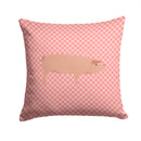 American Landrace Pig Pink Check Throw Pillow - 14x14 Decorative Pillow – Art for Your Home & Patio BB7932PW1414