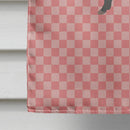 Berkshire Pig Pink Check House Flag 28x40 Porch Sleeve Pole Decorative Outside Yard Banner Artwork Wall Hanging, Polyester