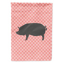 Berkshire Pig Pink Check House Flag 28x40 Porch Sleeve Pole Decorative Outside Yard Banner Artwork Wall Hanging, Polyester
