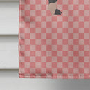 Mini Miniature Pig Pink Check House Flag 28x40 Porch Sleeve Pole Decorative Outside Yard Banner Artwork Wall Hanging, Polyester
