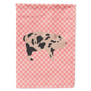 Mini Miniature Pig Pink Check House Flag 28x40 Porch Sleeve Pole Decorative Outside Yard Banner Artwork Wall Hanging, Polyester
