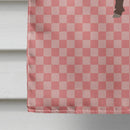 Wild Boar Pig Pink Check House Flag 28x40 Porch Sleeve Pole Decorative Outside Yard Banner Artwork Wall Hanging, Polyester