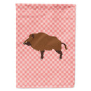 Wild Boar Pig Pink Check House Flag 28x40 Porch Sleeve Pole Decorative Outside Yard Banner Artwork Wall Hanging, Polyester