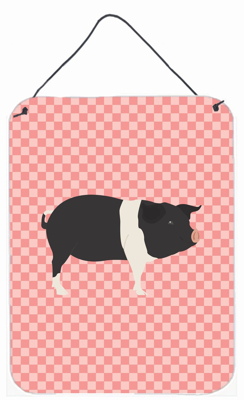 Hampshire Pig Pink Check Wall or Door Hanging Prints BB7939DS1216