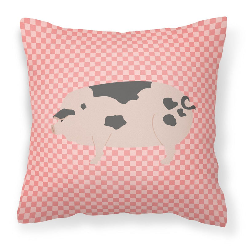 Gloucester Old Spot Pig Pink Check Fabric Decorative Pillow BB7940PW1818