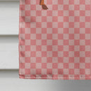 Duroc Pig Pink Check House Flag 28x40 Porch Sleeve Pole Decorative Outside Yard Banner Artwork Wall Hanging, Polyester