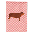 Duroc Pig Pink Check House Flag 28x40 Porch Sleeve Pole Decorative Outside Yard Banner Artwork Wall Hanging, Polyester