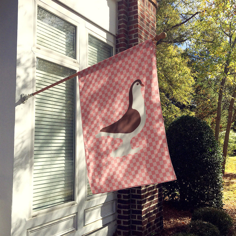 Large Pigeon Pink Check Flag Canvas House Size BB7943CHF