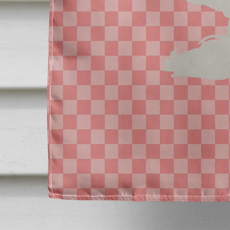 Large Pigeon Pink Check Flag Canvas House Size BB7943CHF