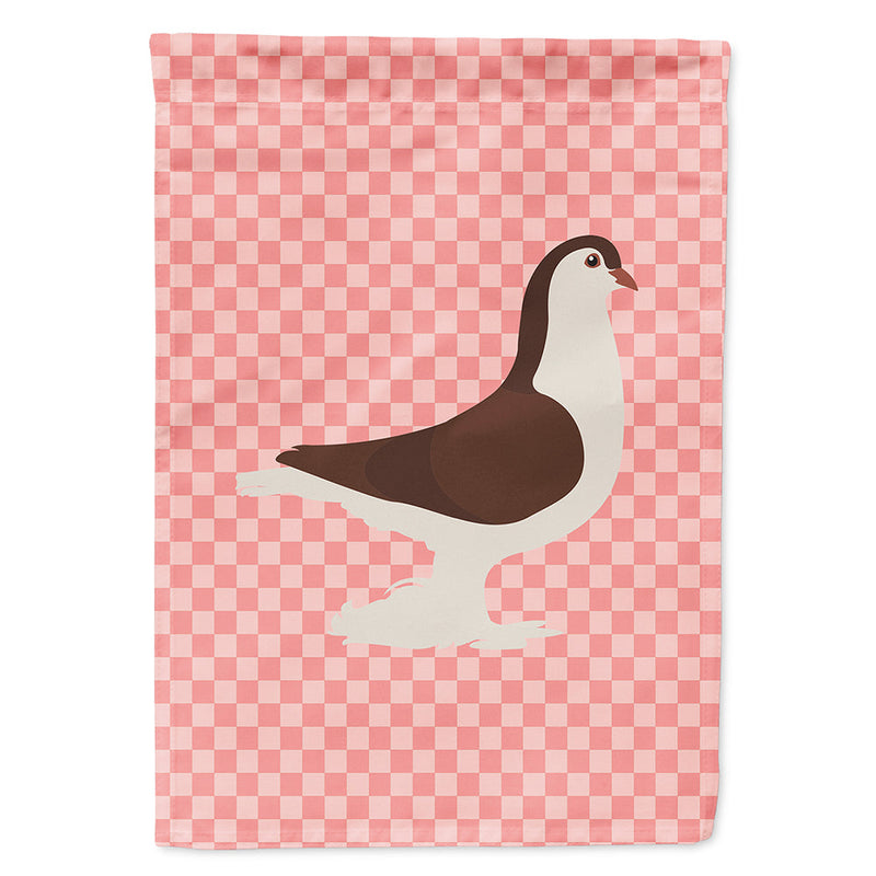 Large Pigeon Pink Check Flag Canvas House Size BB7943CHF