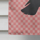 Budapest Highflyer Pigeon Pink Check House Flag 28x40 Porch Sleeve Pole Decorative Outside Yard Banner Artwork Wall Hanging, Polyester