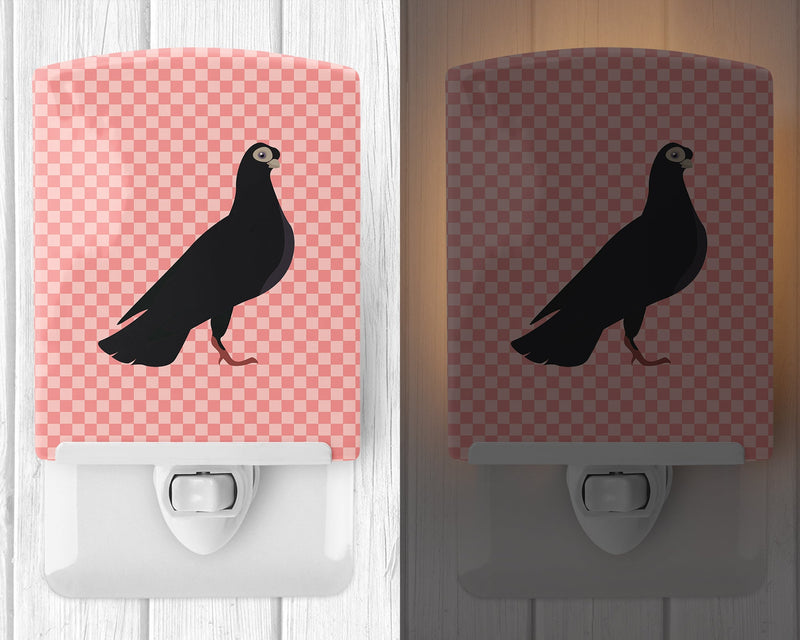 Budapest Highflyer Pigeon Pink Check Ceramic Night Light BB7947CNL