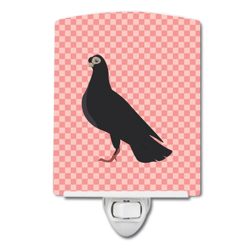 Budapest Highflyer Pigeon Pink Check Ceramic Night Light BB7947CNL