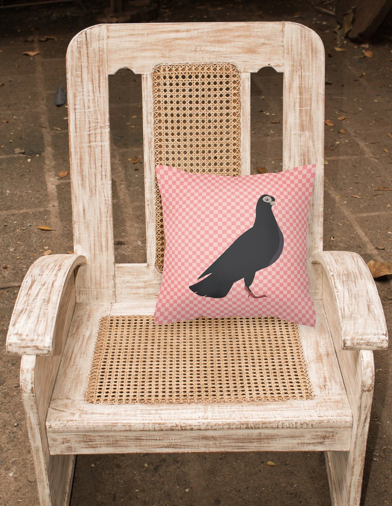 Budapest Highflyer Pigeon Pink Check Fabric Decorative Pillow BB7947PW1818