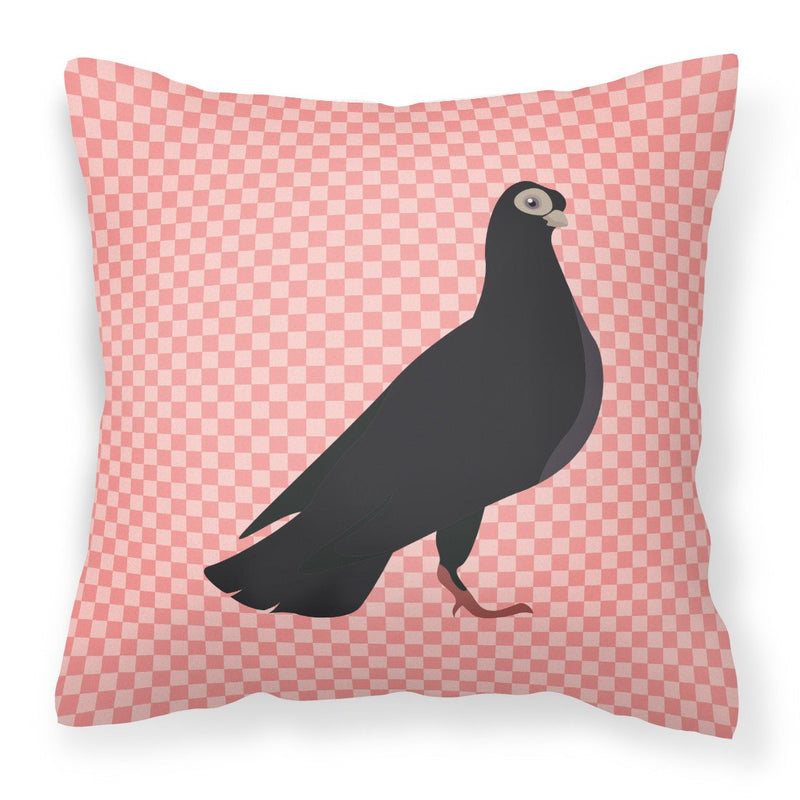 Budapest Highflyer Pigeon Pink Check Fabric Decorative Pillow BB7947PW1818